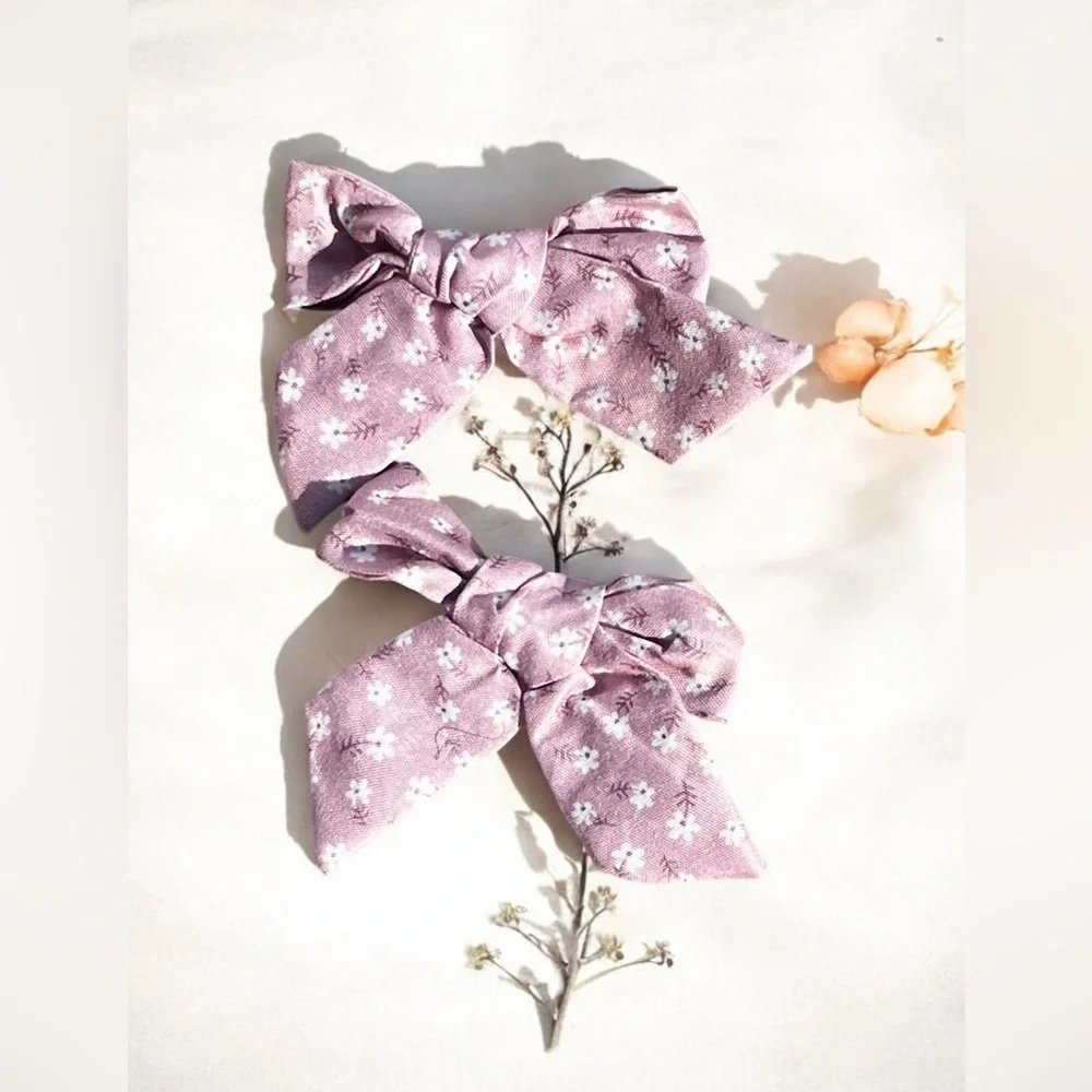 Lily floral print Hair Bows For kids